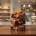 Lotus Brownie with Biscoff drizzle and Lotus biscuit on top